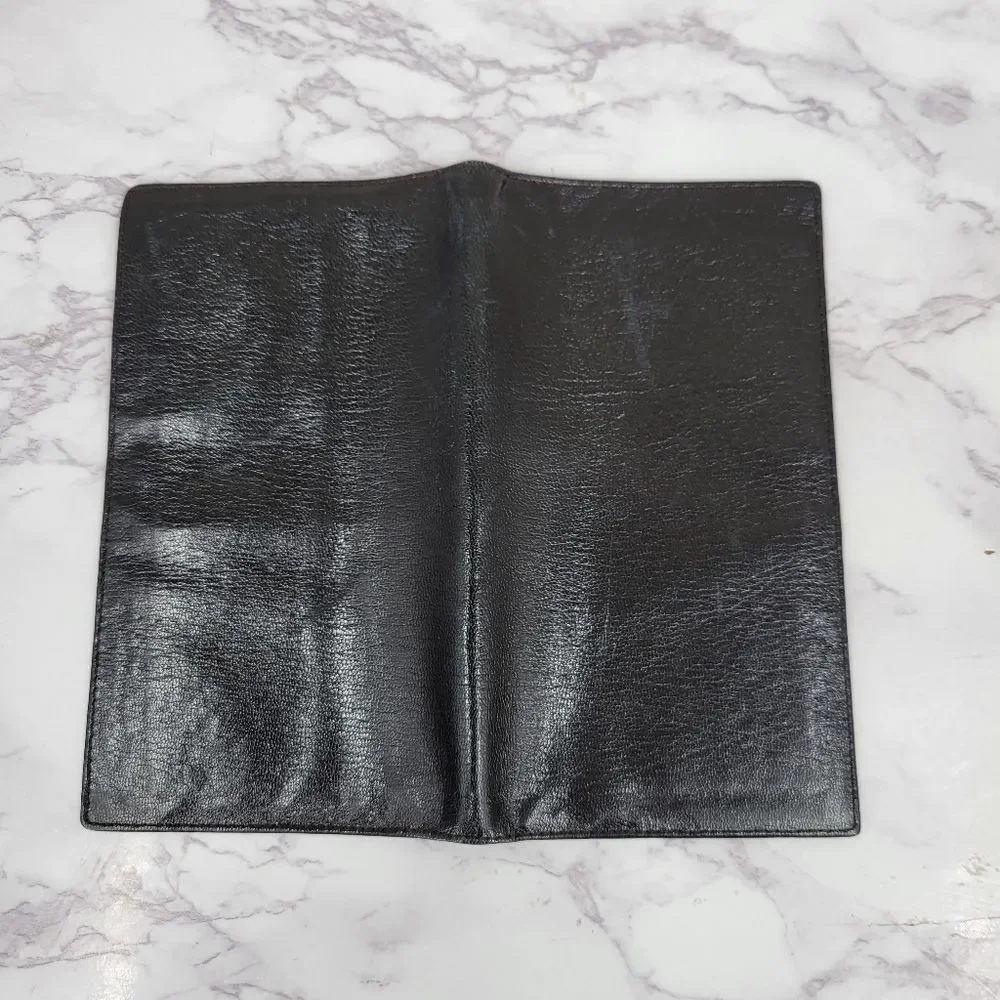 Lord Buxton Vintage Black Leather Wallet Shrunken Goat Skin